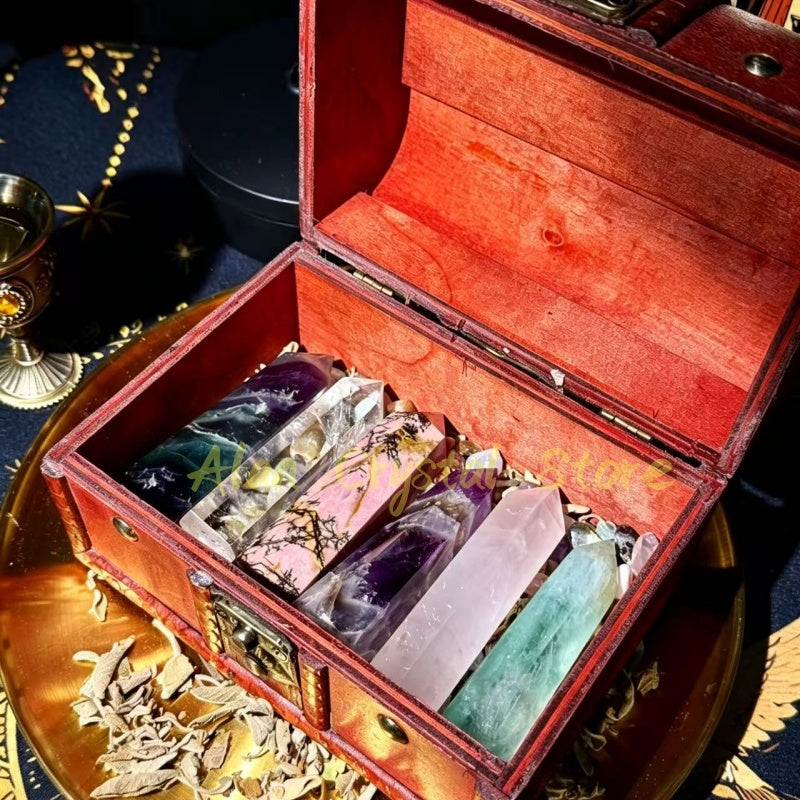 Natural Crystal Tower Treasure Box,Energy Blessing,Witch's Energy Crystal Box