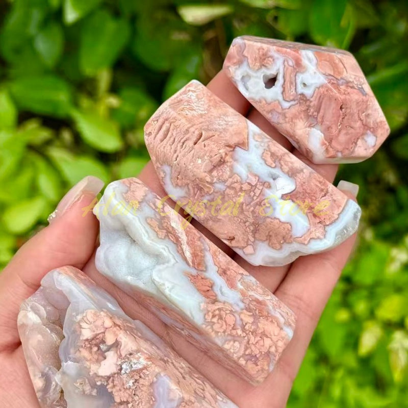 Natural Pink Sakura Agate Free Form.1PC