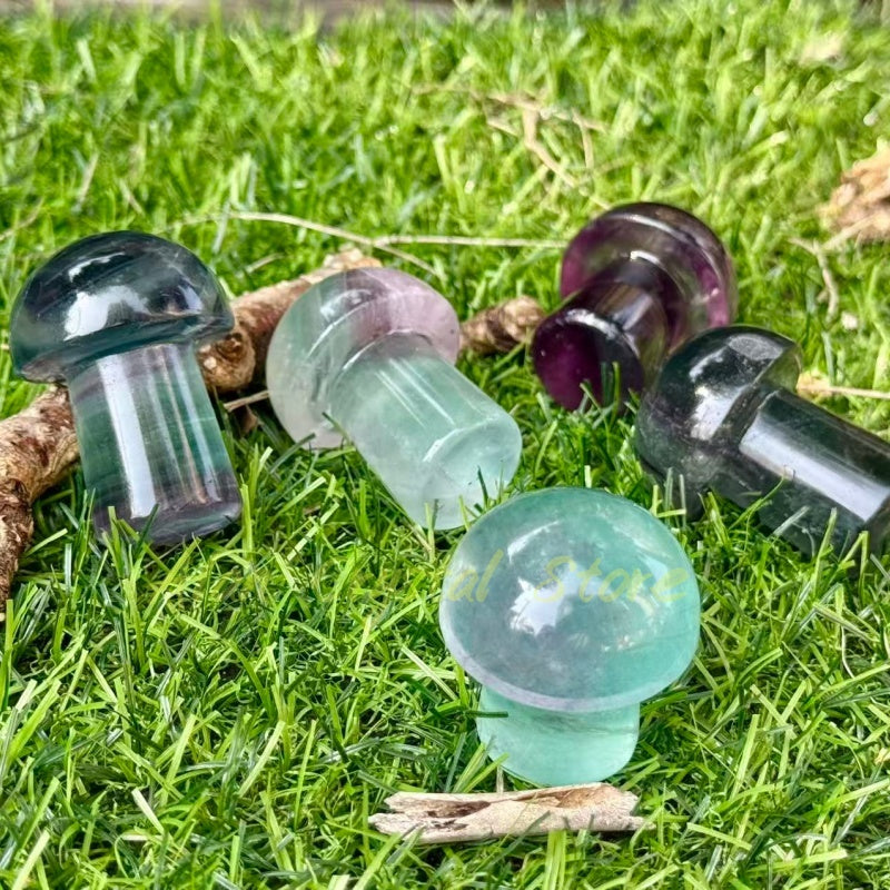 Natural Rainbow Fluorite Mushroom.1PC