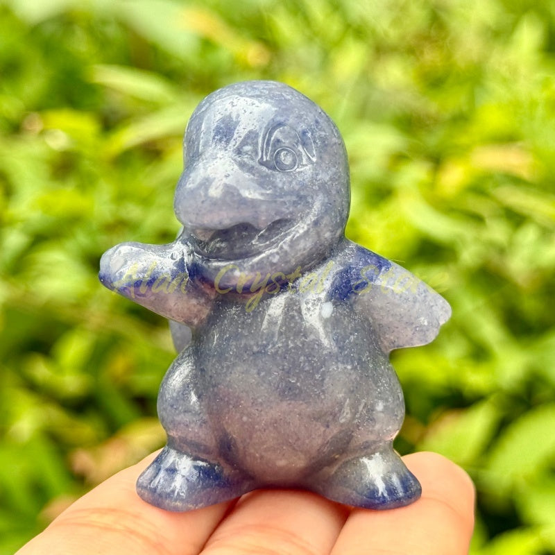 Natural Crystal Quartz Charmander Carving.1PC