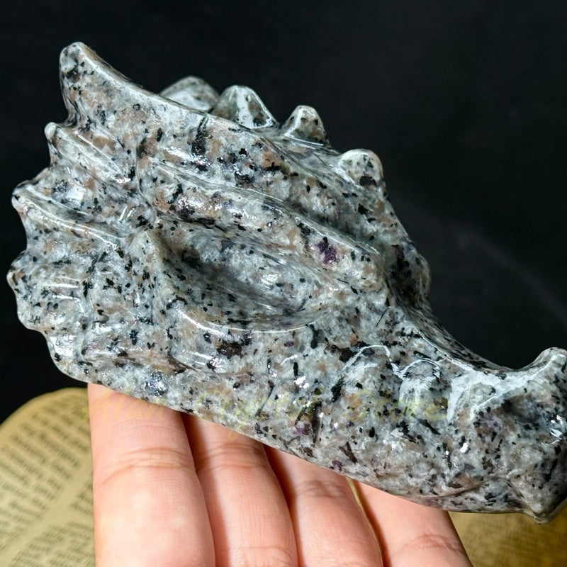 Natural Yooperlite Dragon Head Carving.1PC