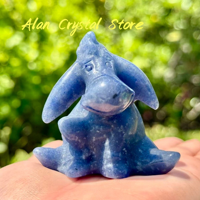 Blue Aventurine Donkey Carving