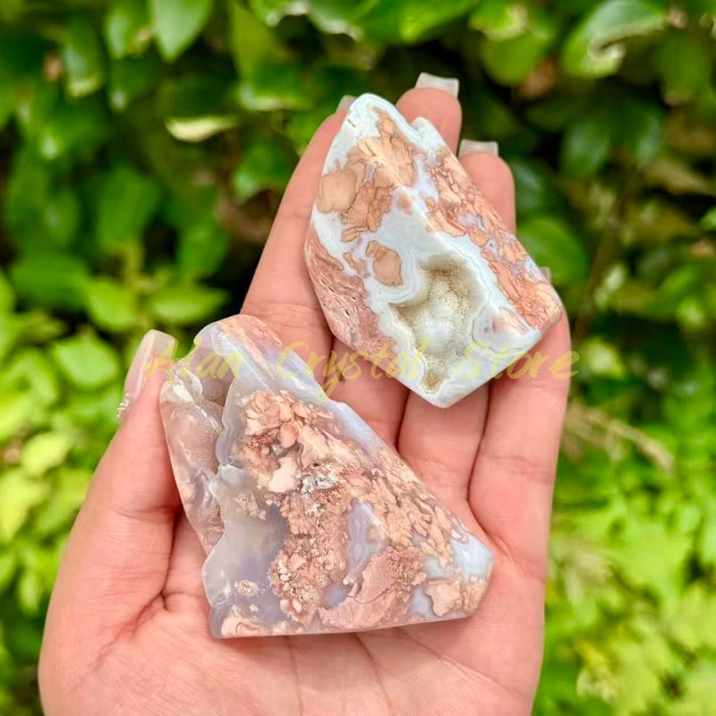 Natural Pink Sakura Agate Free Form.1PC