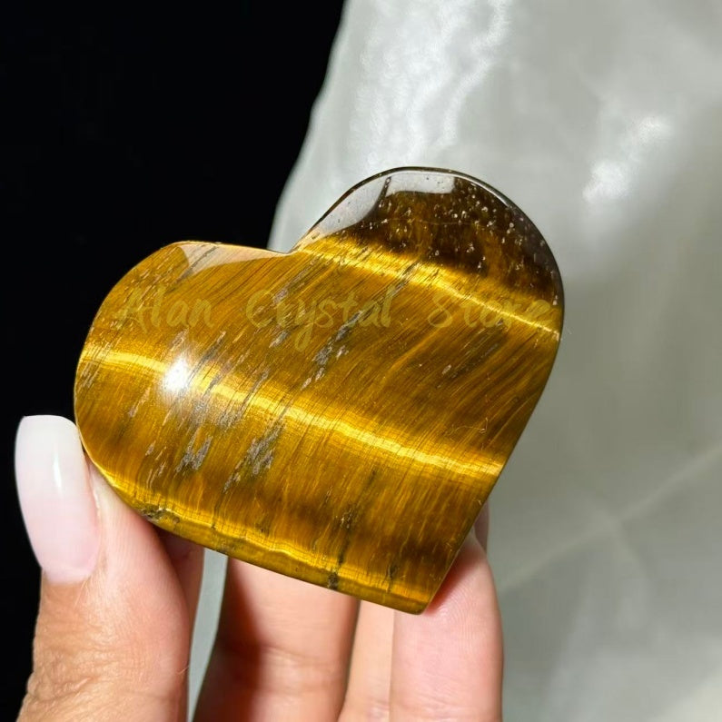 Tiger Eye Stone Heart