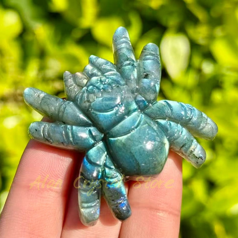 Labradorite Spider Carving