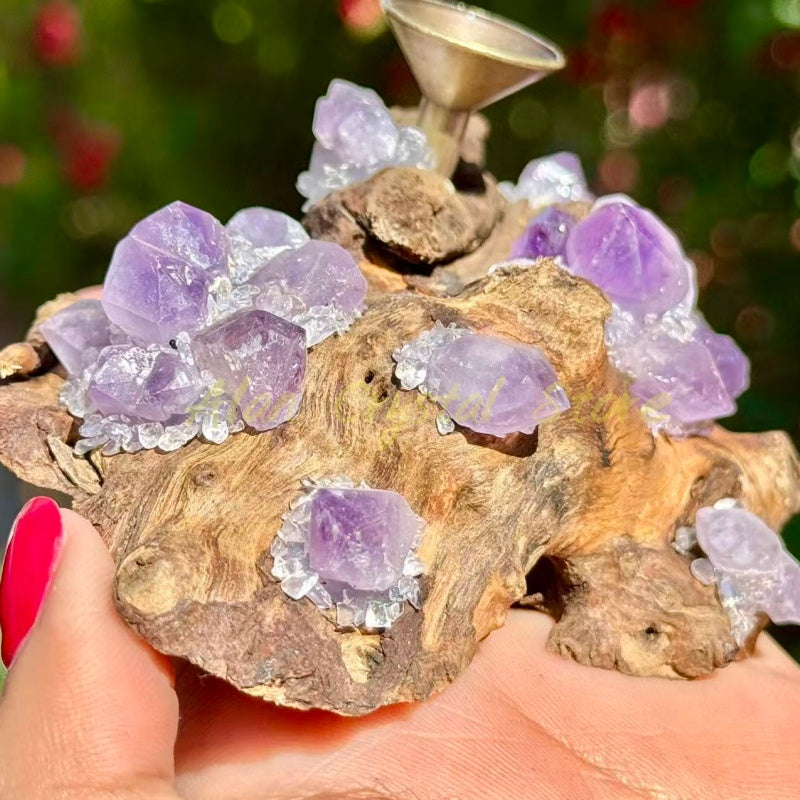 Amethyst Wood Sphere Base