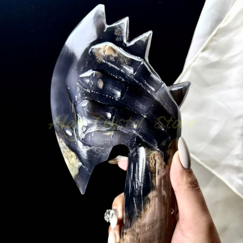 Volcano Agate Axe Carving