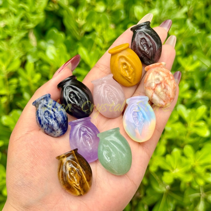 3CM Natural Crystal Quartz Gate of Life Carving.10PCS