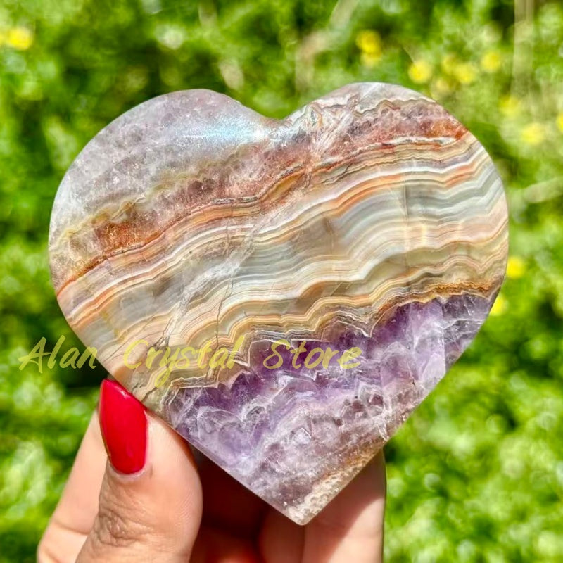 Natural Amethyst agate Heart.1PC
