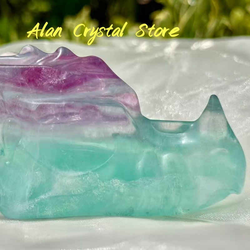 Fluorite Dragon Head Big Carving
