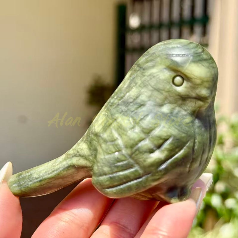 Green Jade Bird Carving