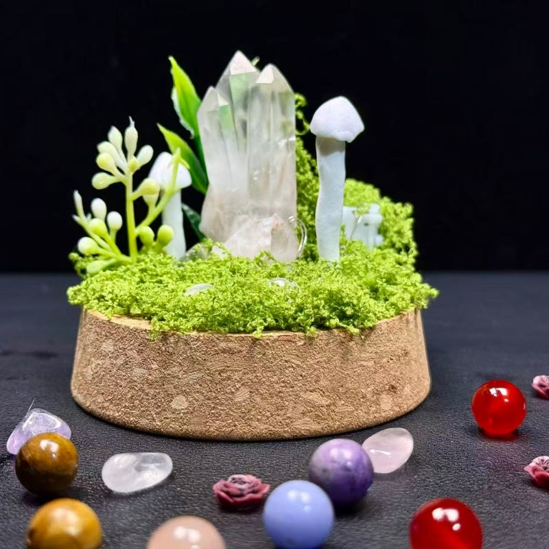 Natural Clear Quartz Cluster Night Light.
