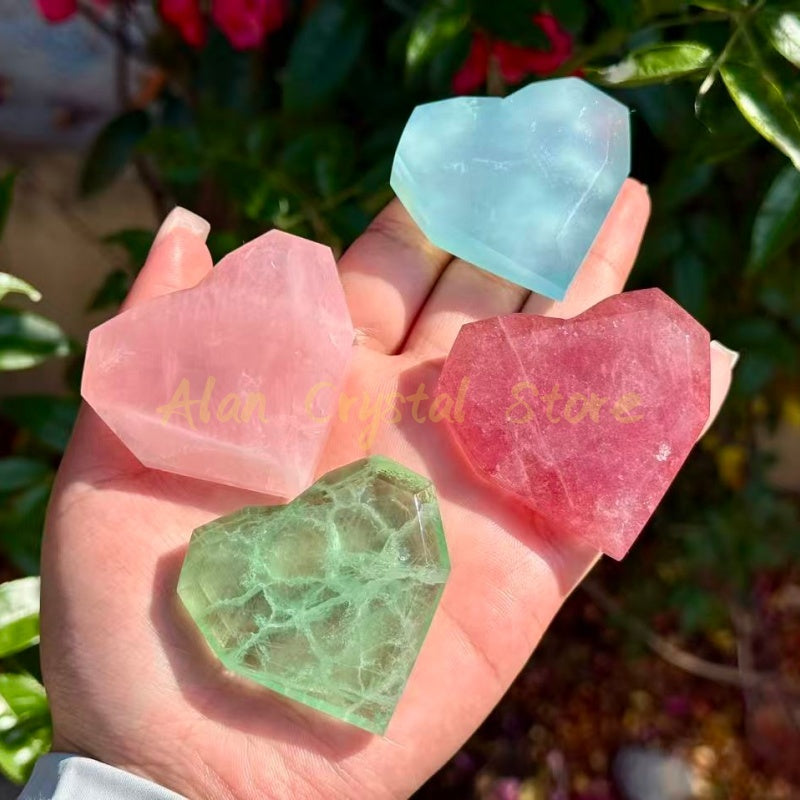 Crystal Facet Heart Carving