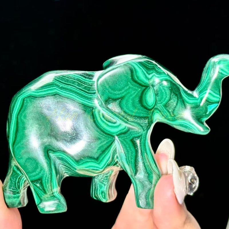 Malachite Elephant Carving