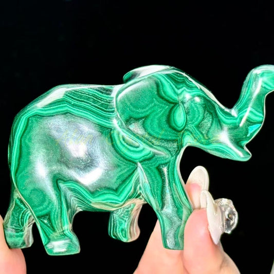 Malachite Elephant Carving