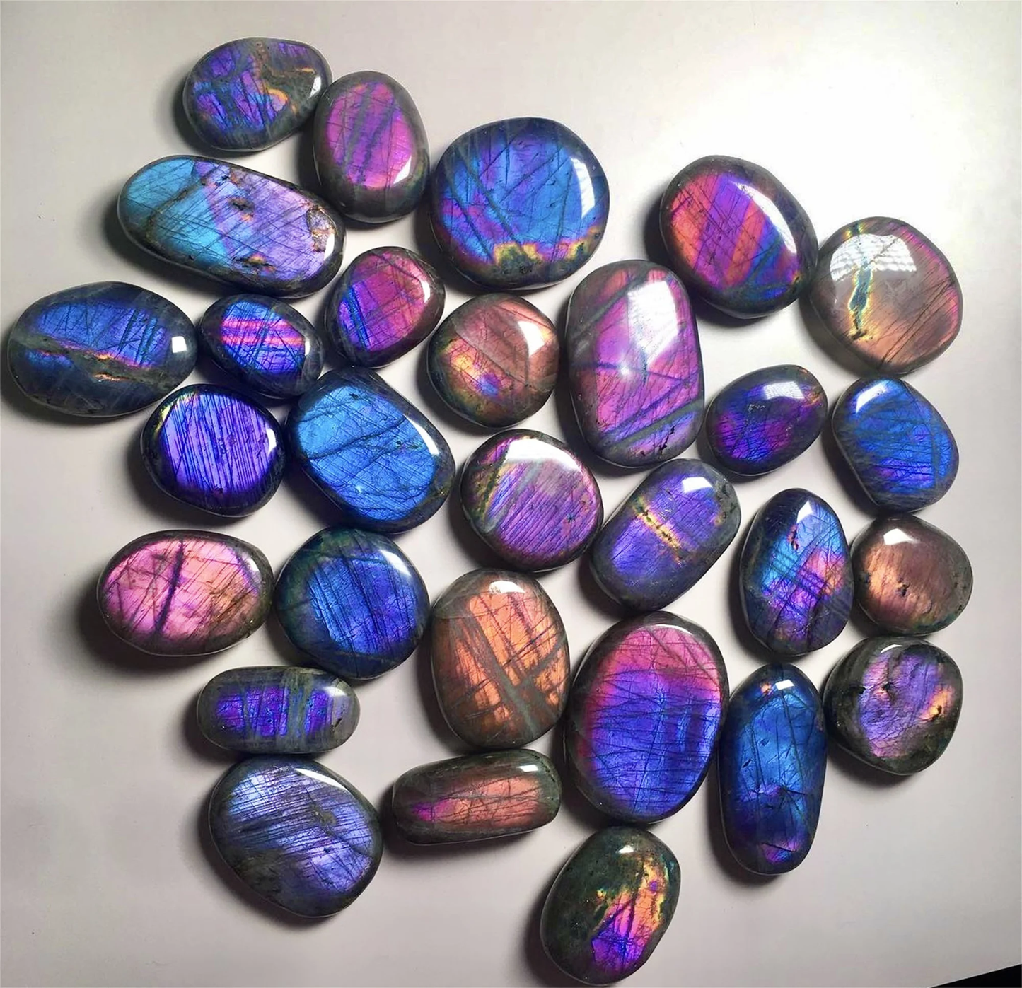Natural Labradorite Palm Stone,High Quality Labradorite Worry Stone.1PC