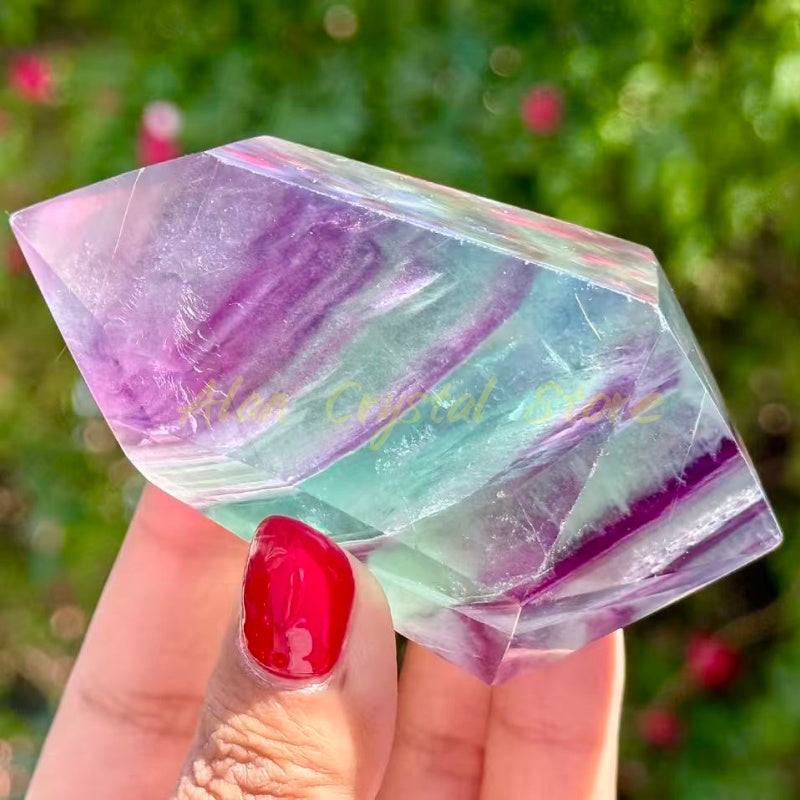 Rainbow Fluorite Double Points