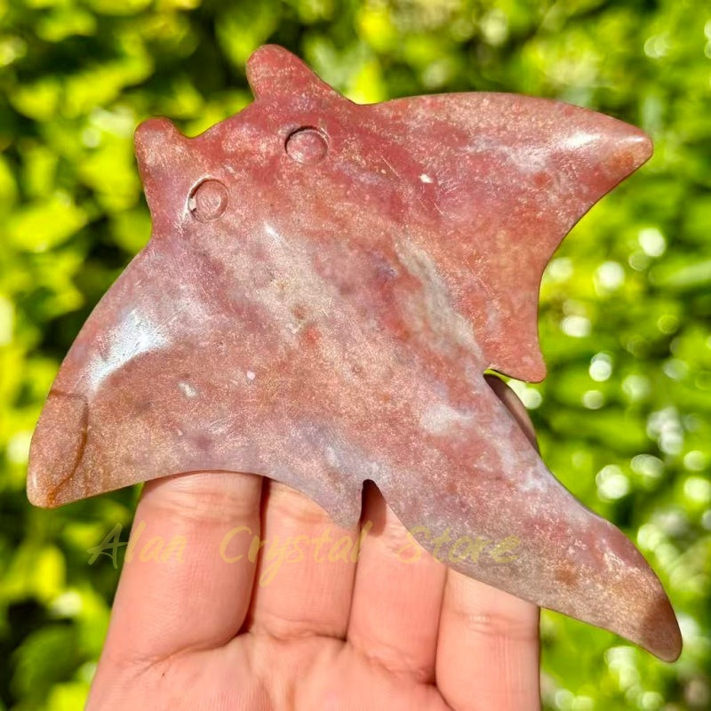 Ocean Jasper Manta Ray Carving