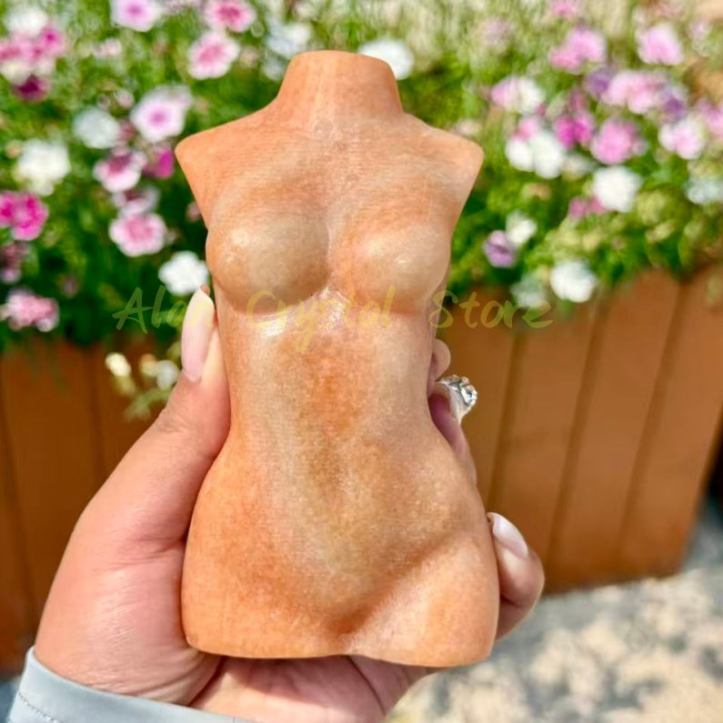Yellow Jade Female Body Carving