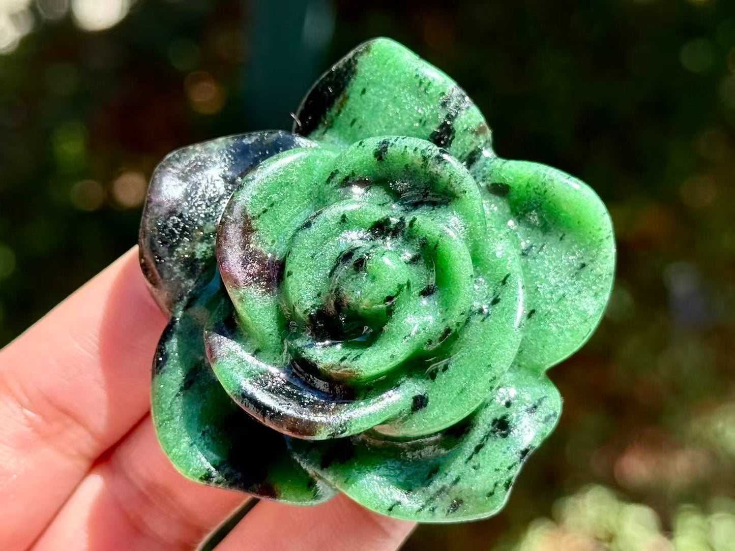 Natural Crystal quartz Hnad Carved Rose,gift for her 1PC