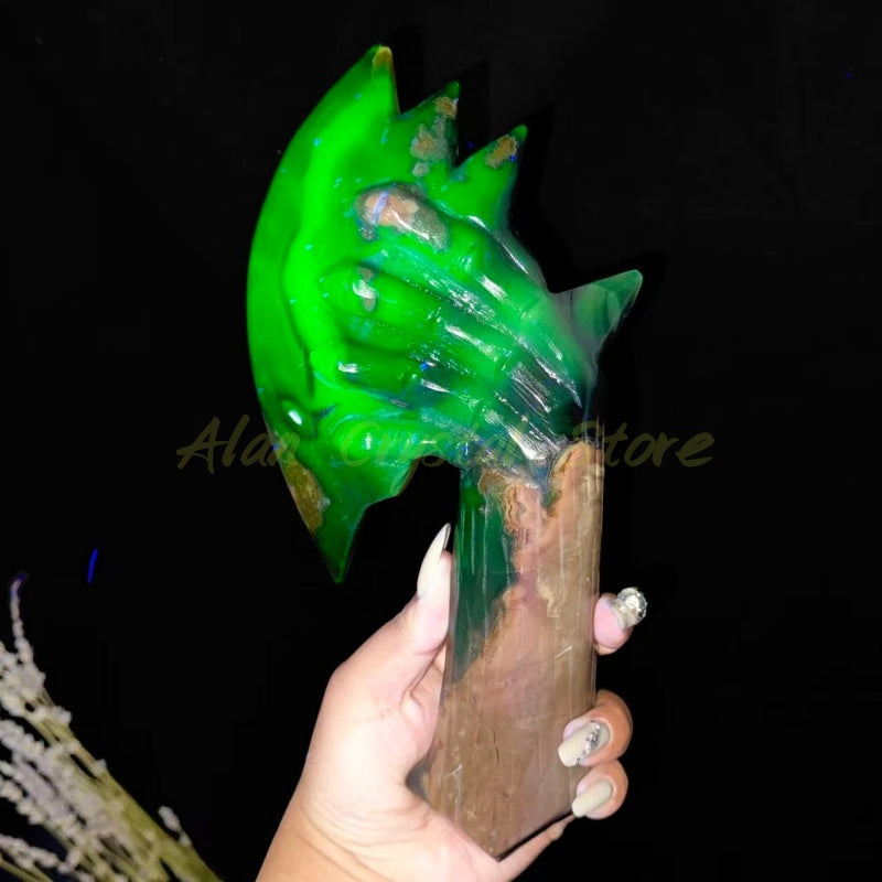 Volcano Agate Axe Carving