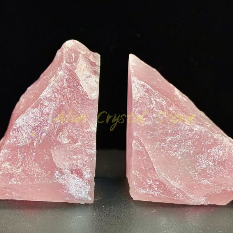 Raw Rose Quartz Bookshelf