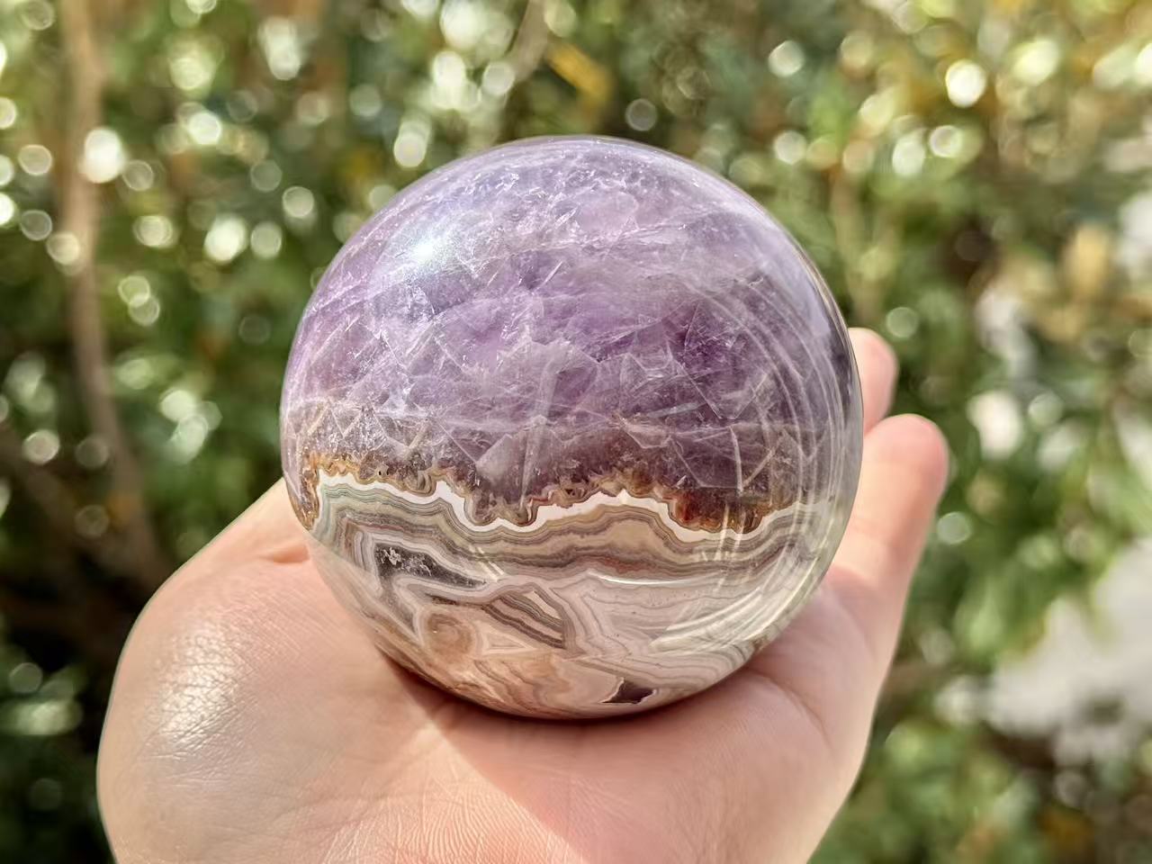 Natural Amethyst Agate Sphere,High Quality Crystal quartz Ball.