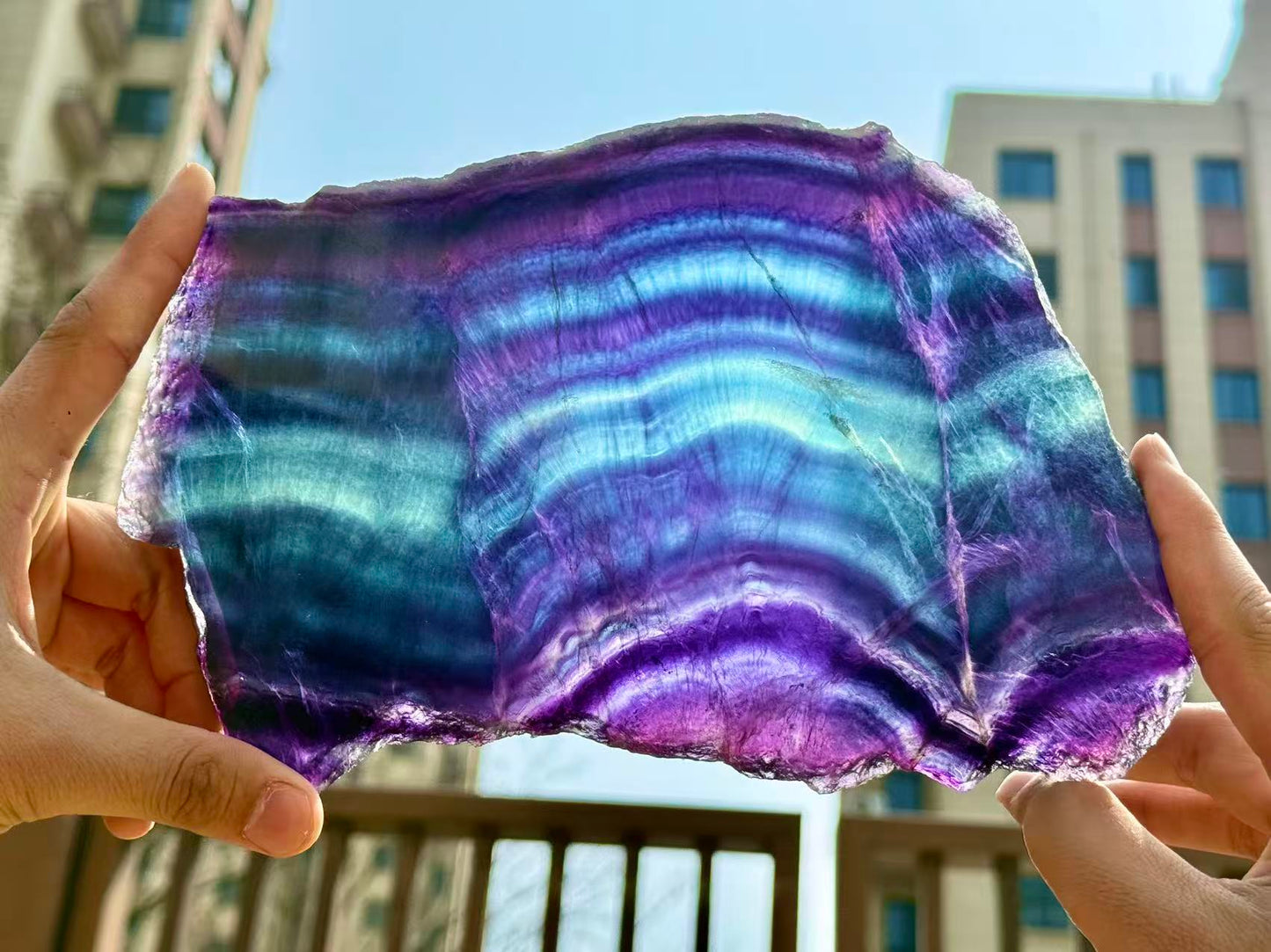 Natural Rainbow Fluorite Section