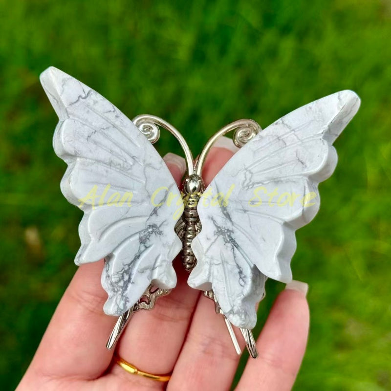 Natural Howlite Butterfly 1PC