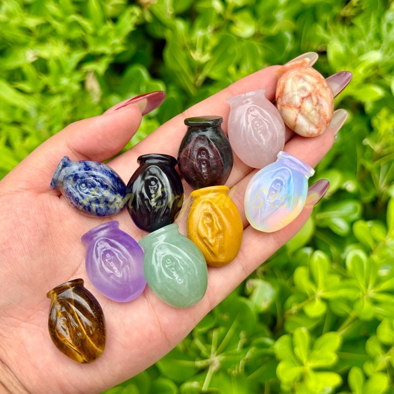 3CM Natural Crystal Quartz Gate of Life Carving.10PCS