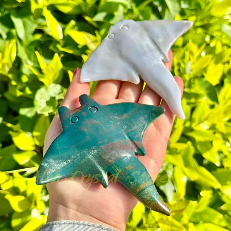 Ocean Jasper Manta Ray Carving
