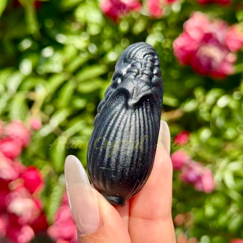 Black Obsidian Corn Carving