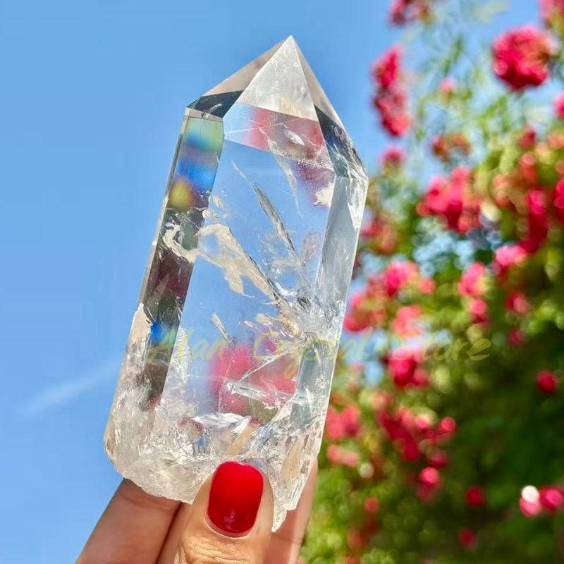 High Quality Clear Quartz Raw Tower
