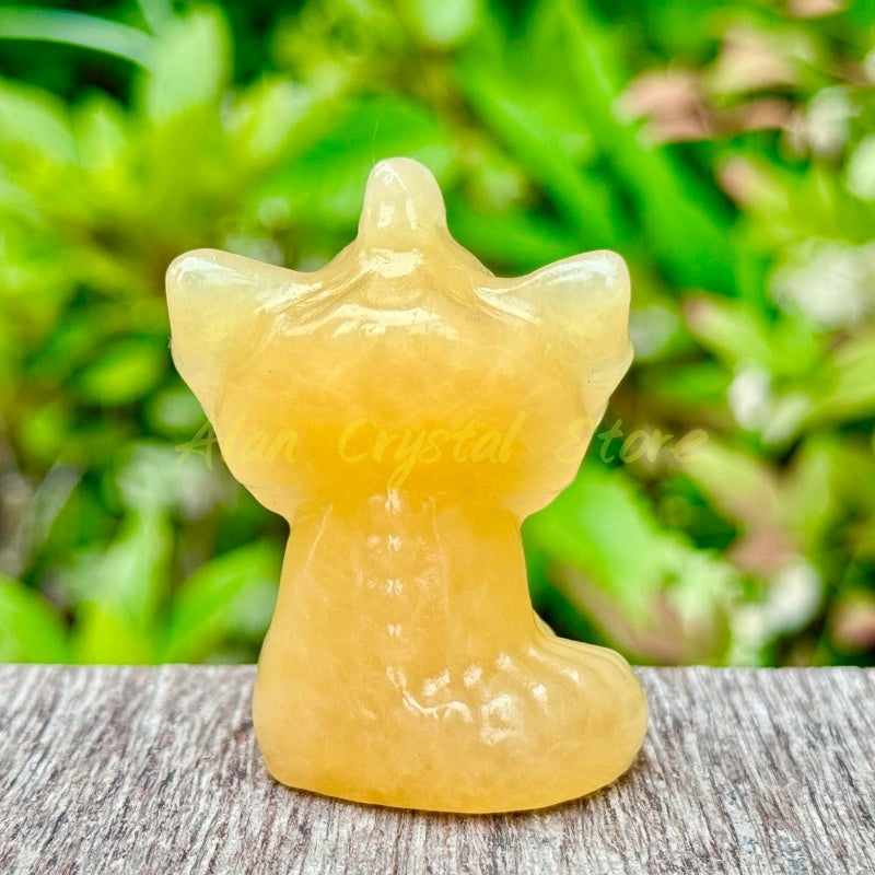 Natural Yellow Calcite Vaporeon Carving.1PC