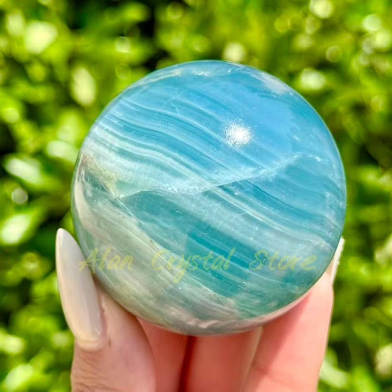 Natural Blue Onyx Sphere.