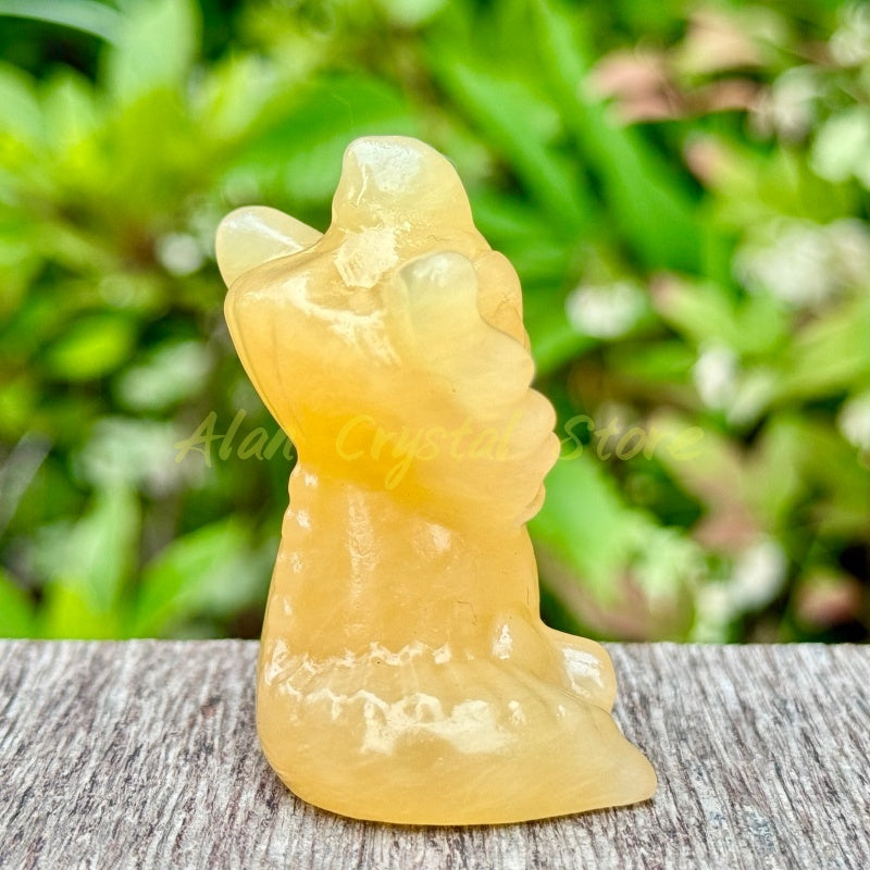 Natural Yellow Calcite Vaporeon Carving.1PC
