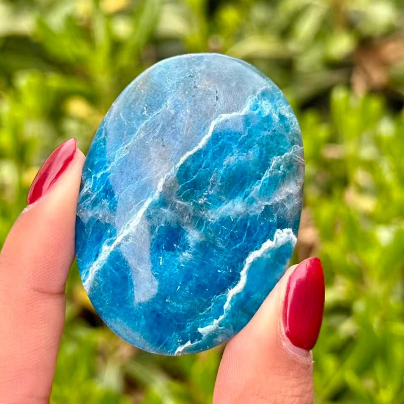 Natural Blue Apatite palm stone.1PC