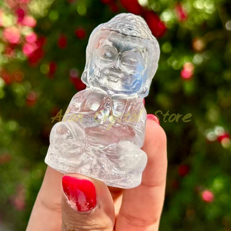 Clear Quartz Buddha Carving