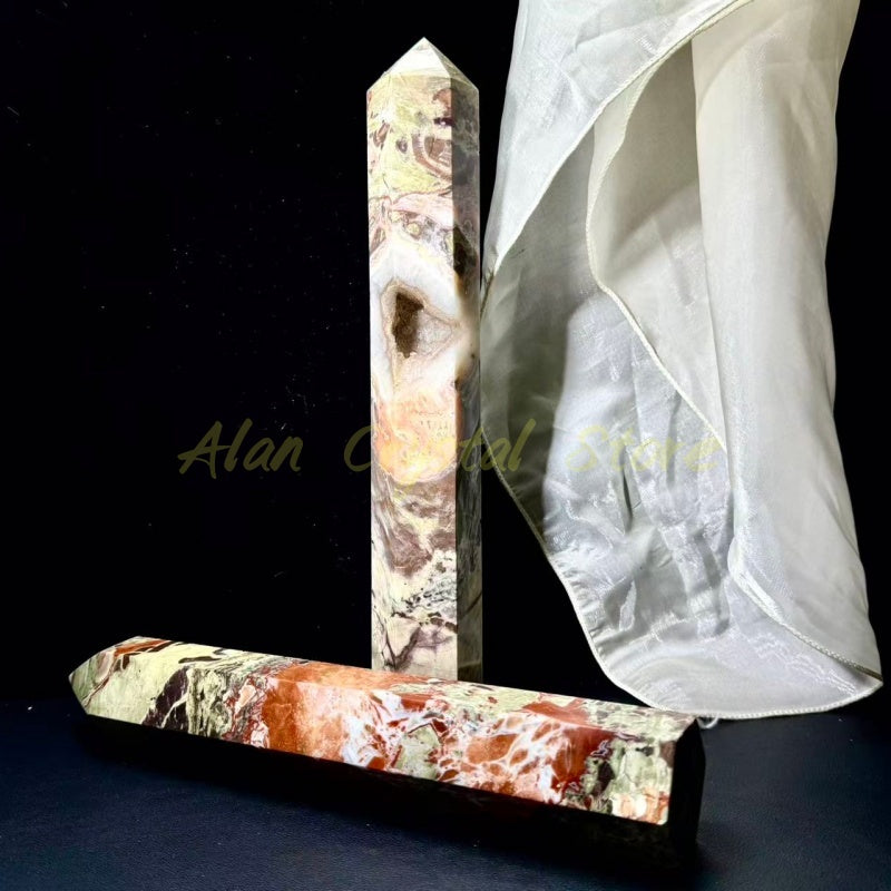 Natural Money Agate Tower,Large Size Tower.