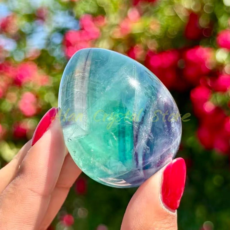 Rainbow Fluorite Egg Carving