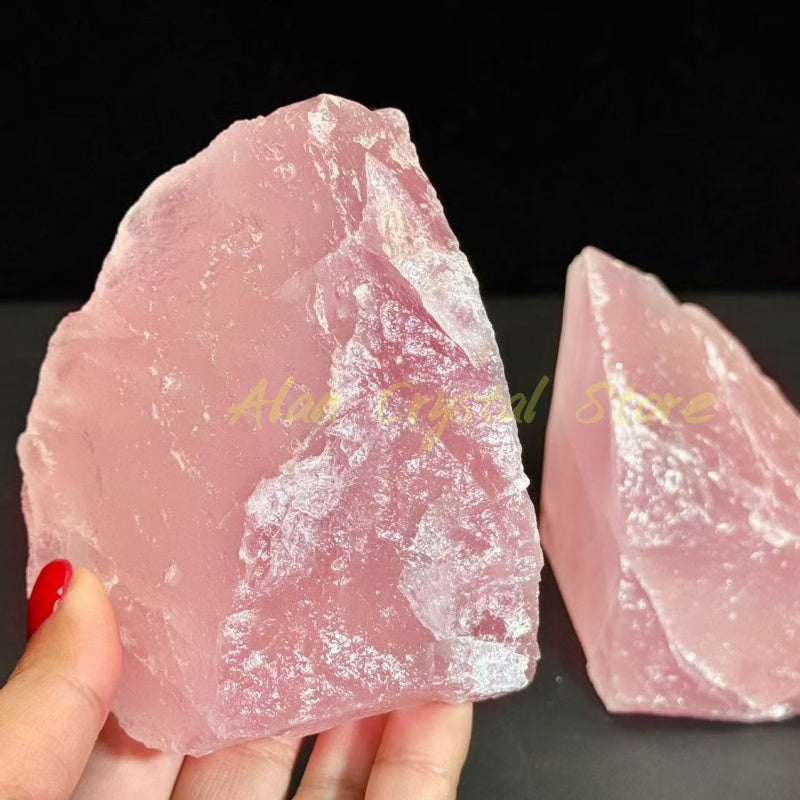 Raw Rose Quartz Bookshelf