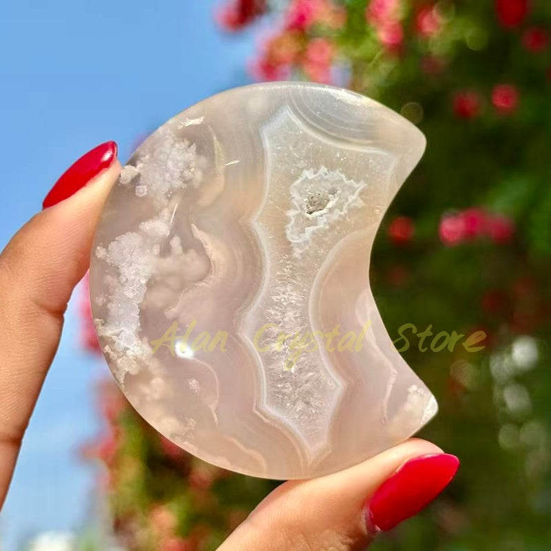 Cherry Blossom Agate Moon