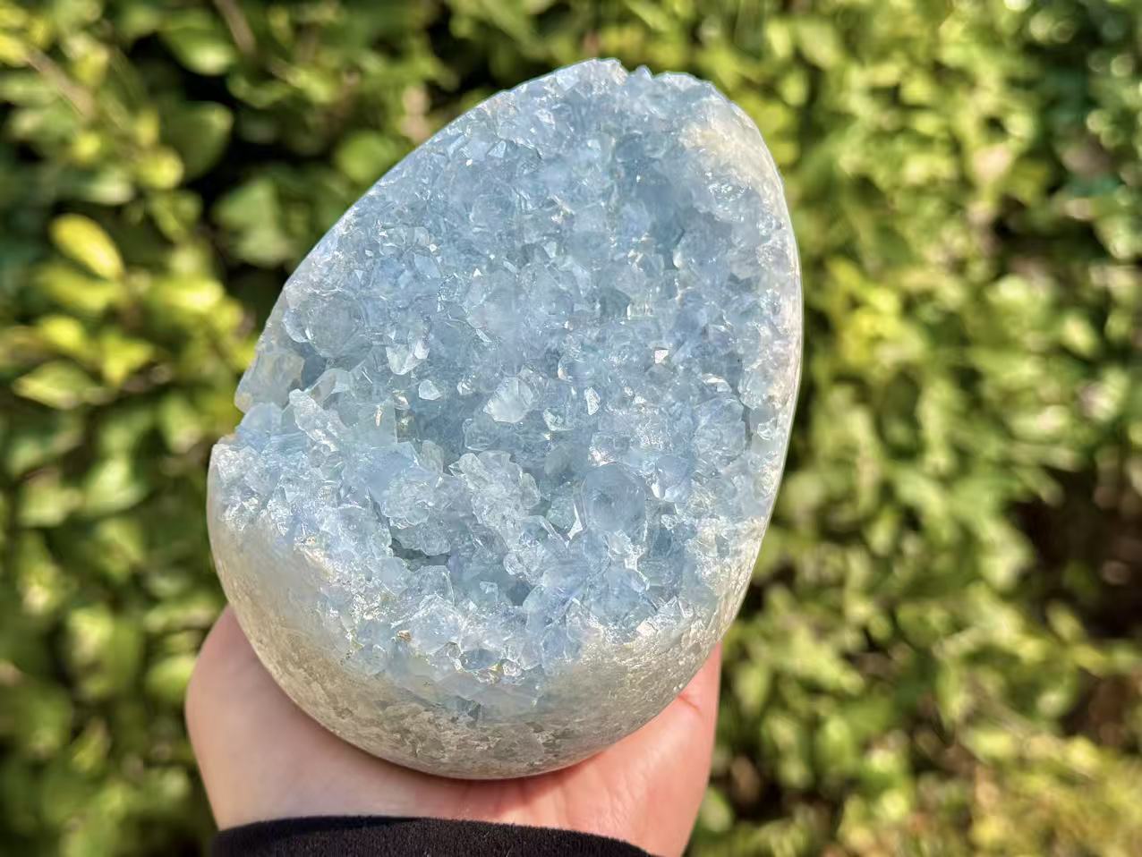 Natural Blue Celestite Crystal Cluster,Raw Geode,Rough Blue Celestine Crystal Egg,Reiki healing,Energy Crystal,Home Decor