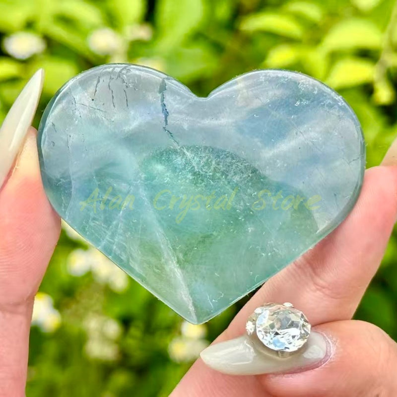 Natural Blue Fluorite Heart.