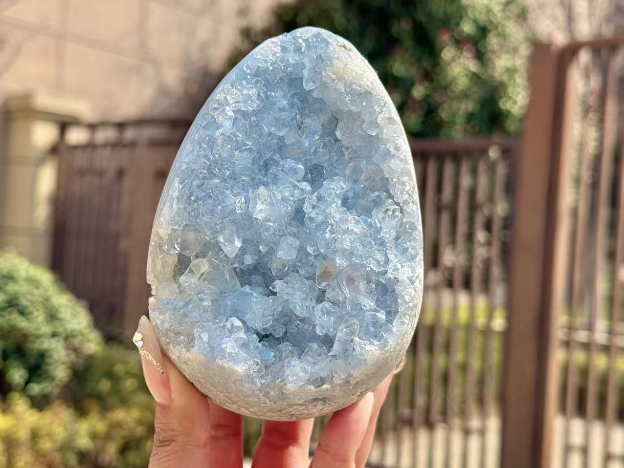 Natural Blue Celestite Crystal Cluster,Raw Geode,Rough Blue Celestine Crystal Egg,Reiki healing,Energy Crystal,Home Decor
