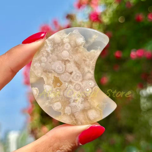 Cherry Blossom Agate Moon