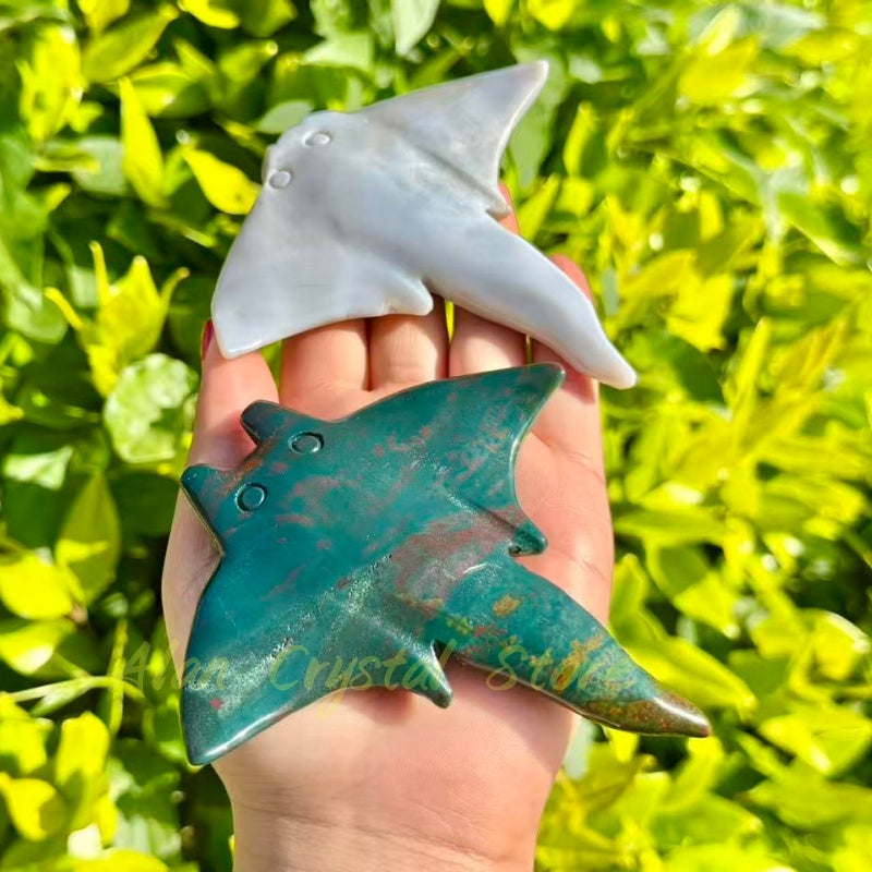 Ocean Jasper Manta Ray Carving
