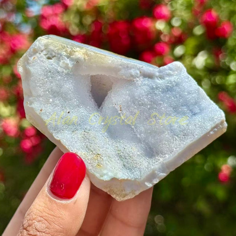 Blue Lace Agate Geode Raw Stone