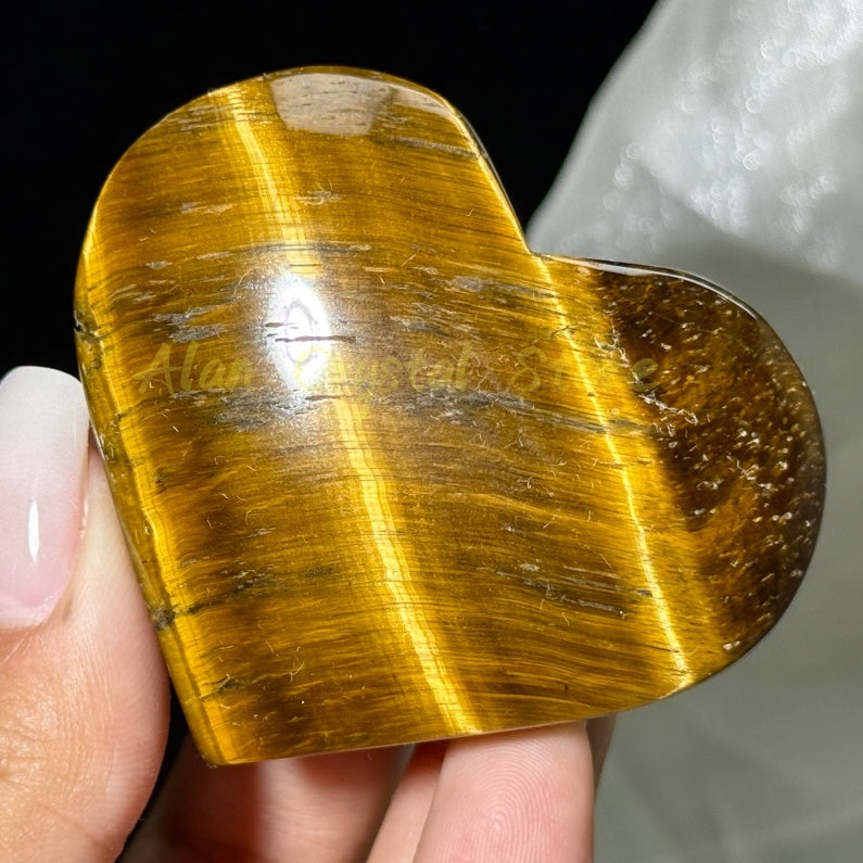 Tiger Eye Stone Heart