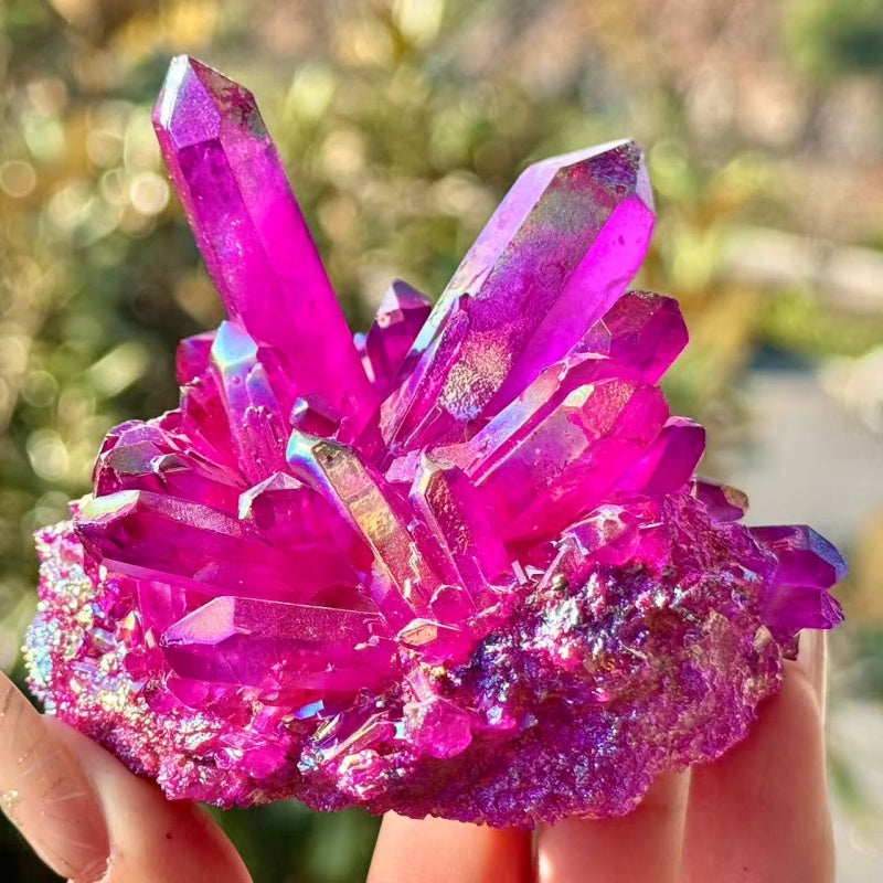 Electroplate Crystal Quartz Cluster.1PC